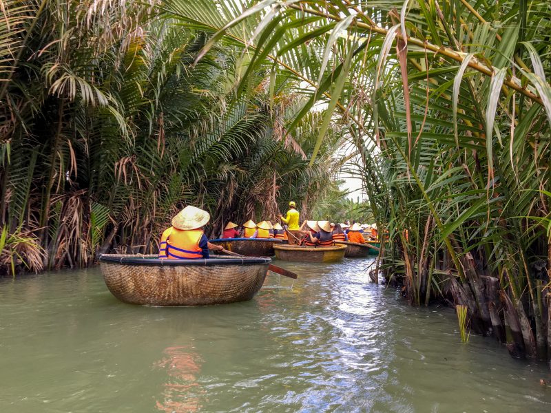 Paddling Along The Palm Tree Forest During The Biking Through Hoi An And The Rural Areas During Your Bicycle Tour And Cooking Class Experience