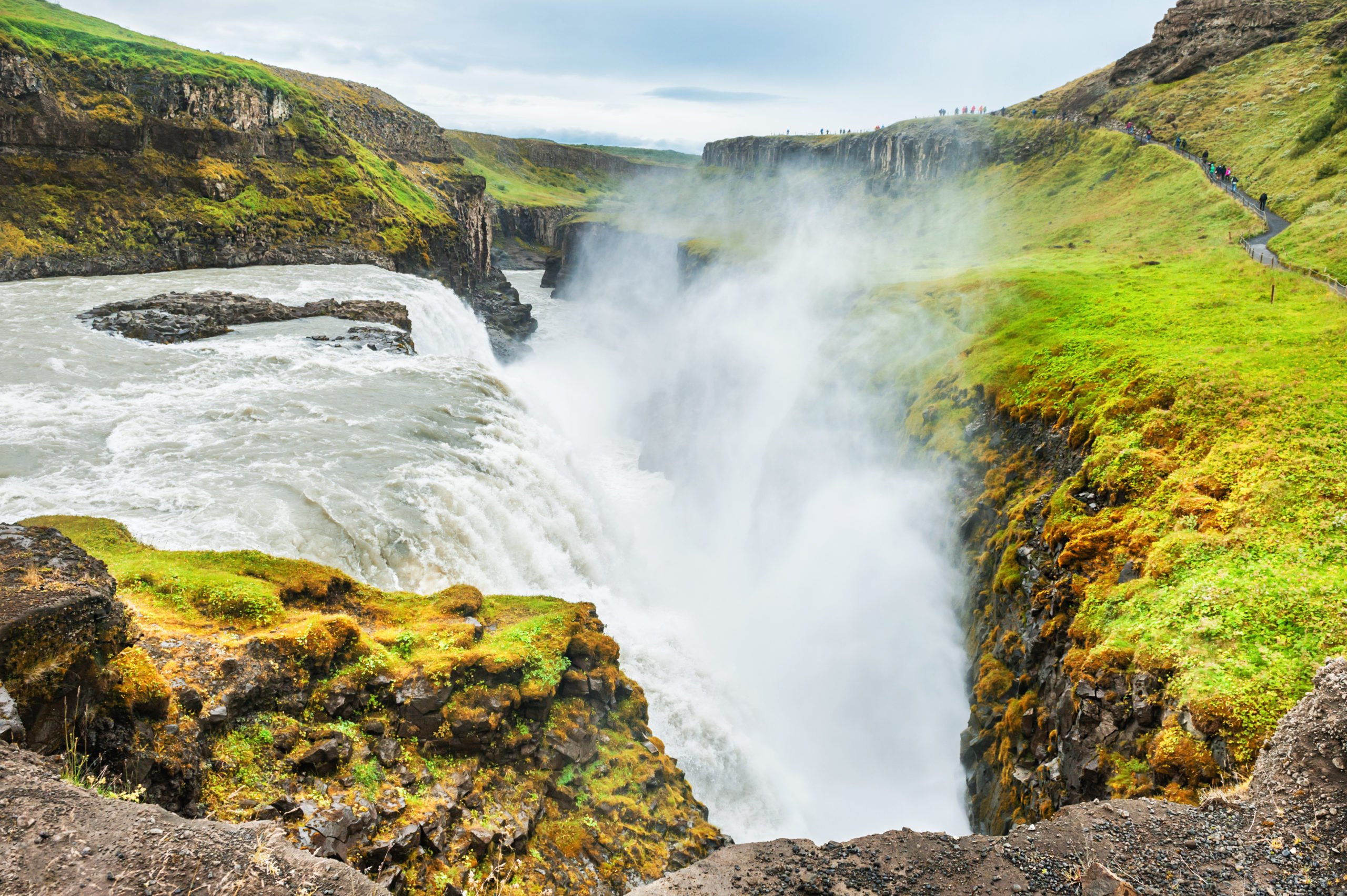 Enjoy The Views Of Gullfoss Waterfall On Your Golden Circle And Secret Lagoon Day Tour