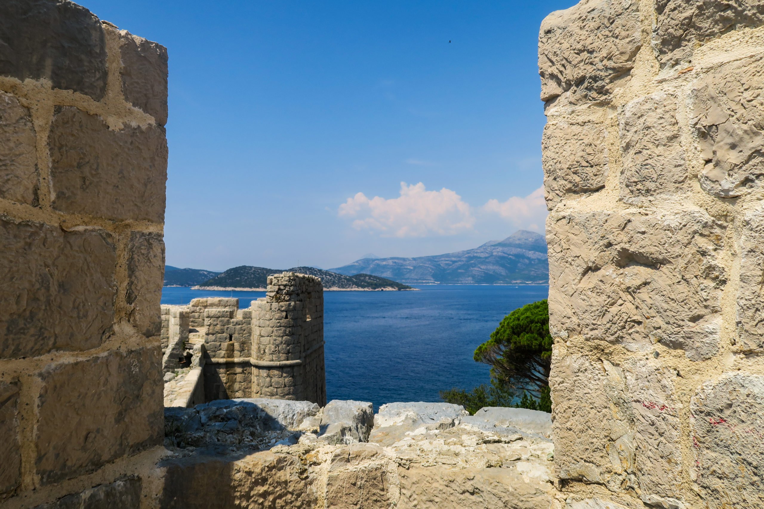 Enjoy The Views Over Sipan Island From V From The Holy Maria Of Spilice Church And Fortress On Lopud Island During Your 2 Day Dubrovnik Tour Package