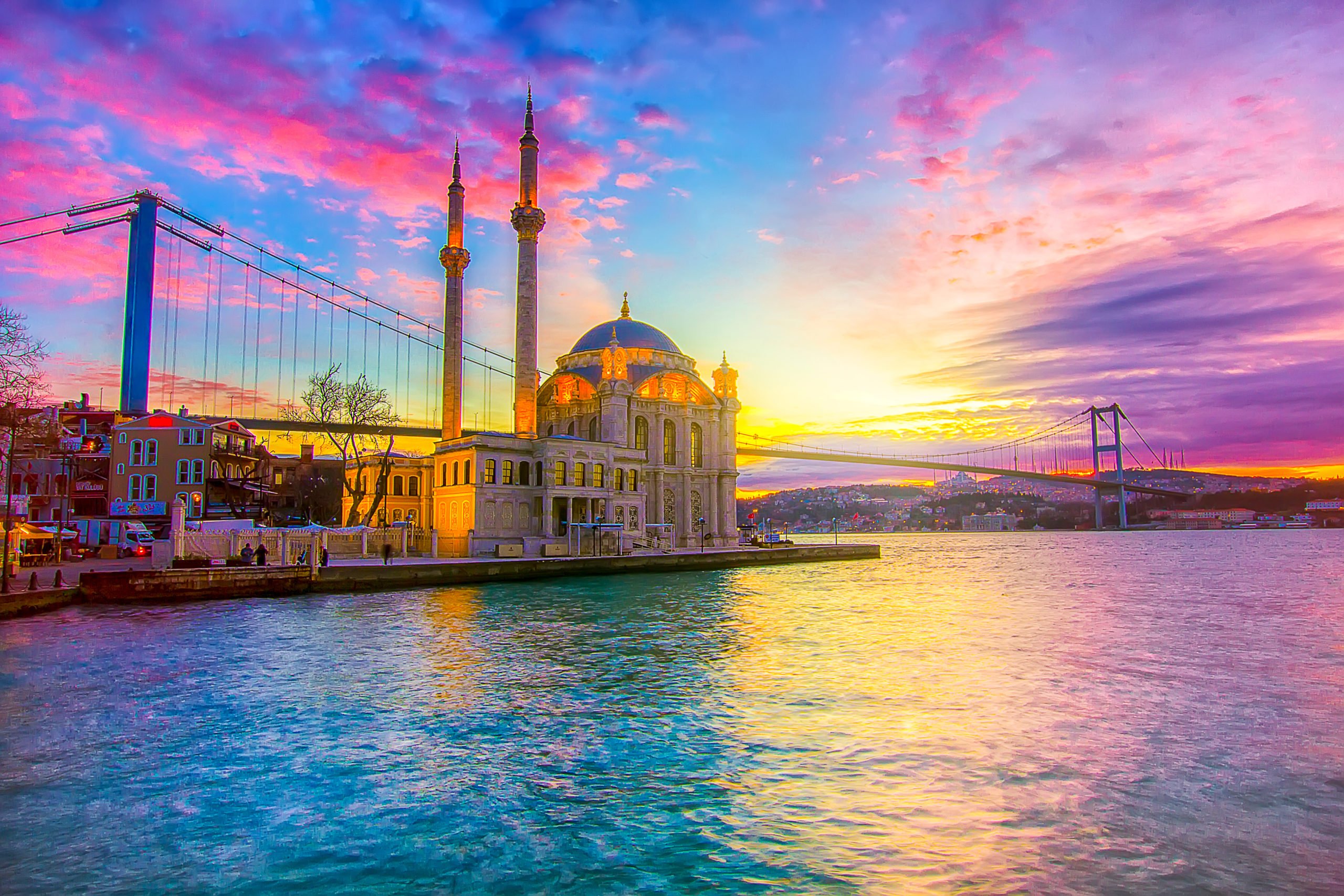 Beautiful Istanbul Panorama Nighttime