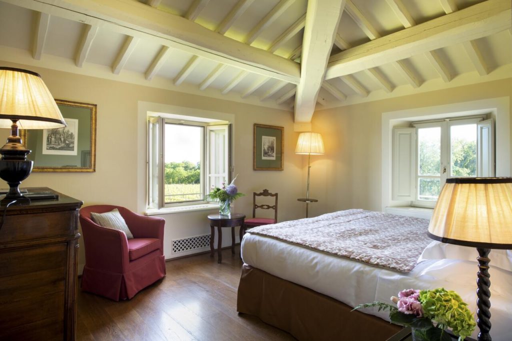 A romantic guest suite at Il Borro