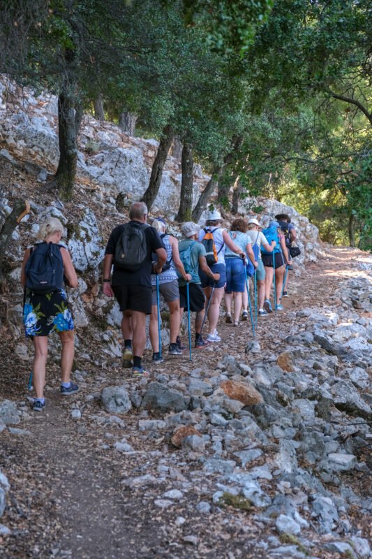 Hiking In A Group In Our Profitis Ilias Sunset Hiking Tour