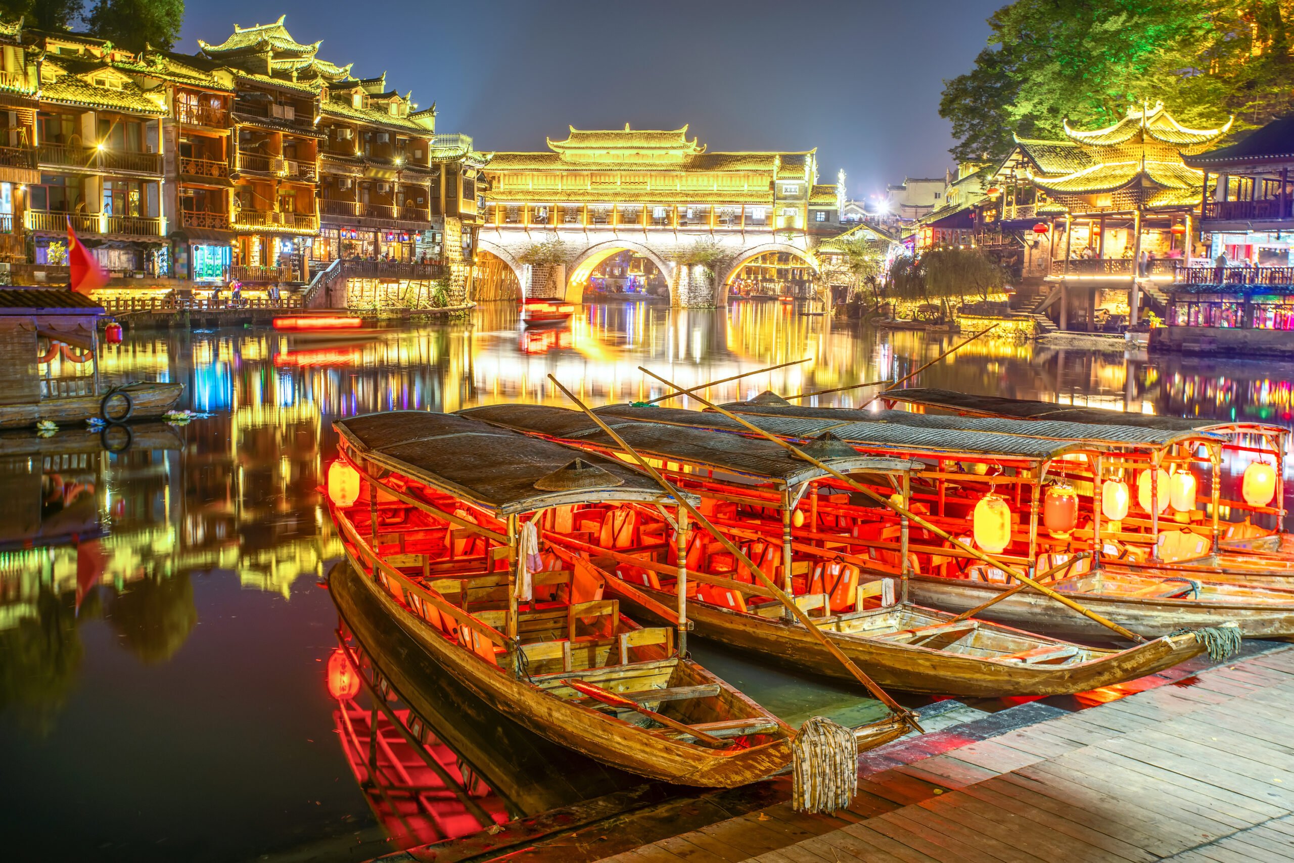 Beautiful Scenery Of Fenghuang Ancient Town In Our Zhangjiajie And Fenghuang 4 Day Package Tour