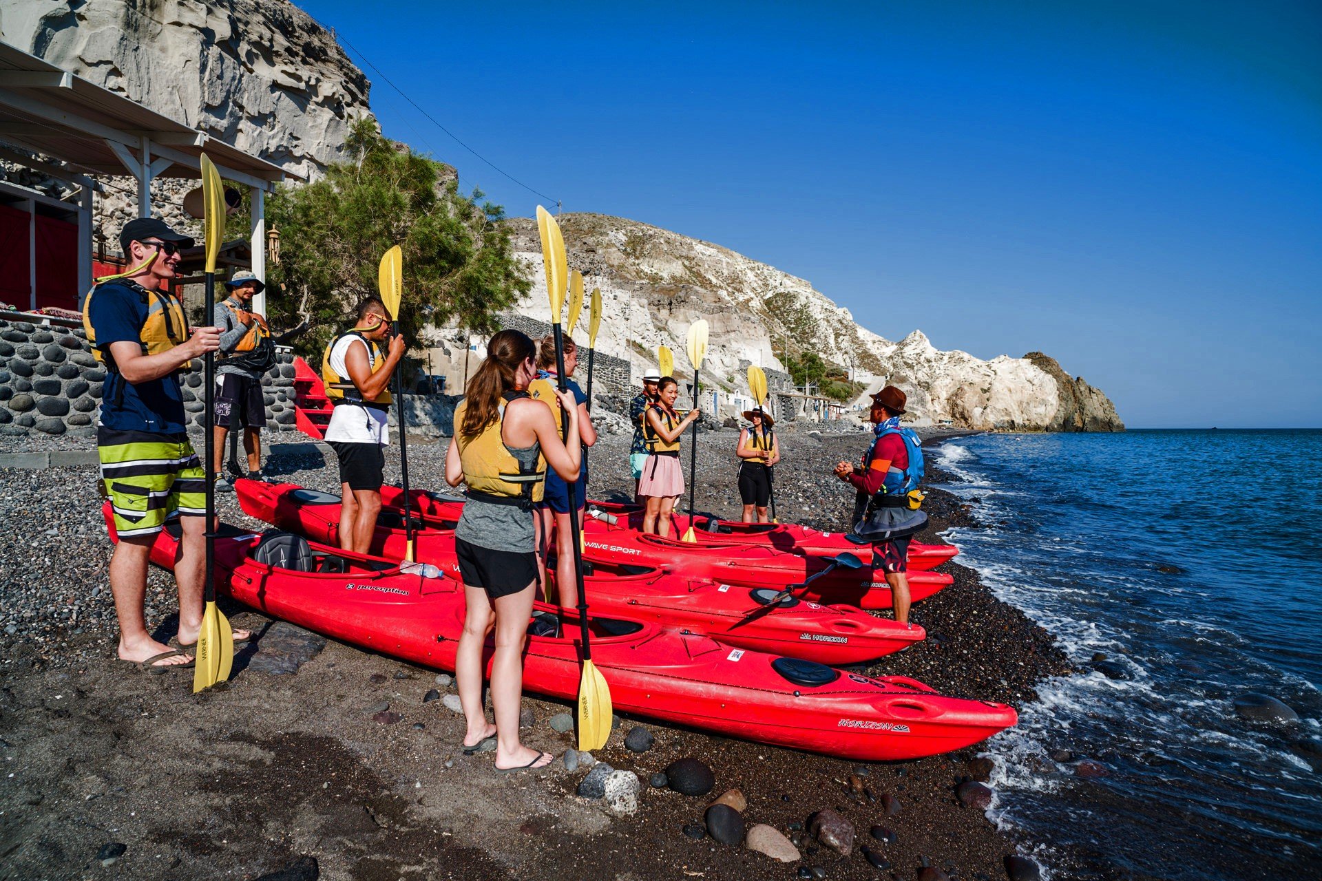 kayak tour in santorini