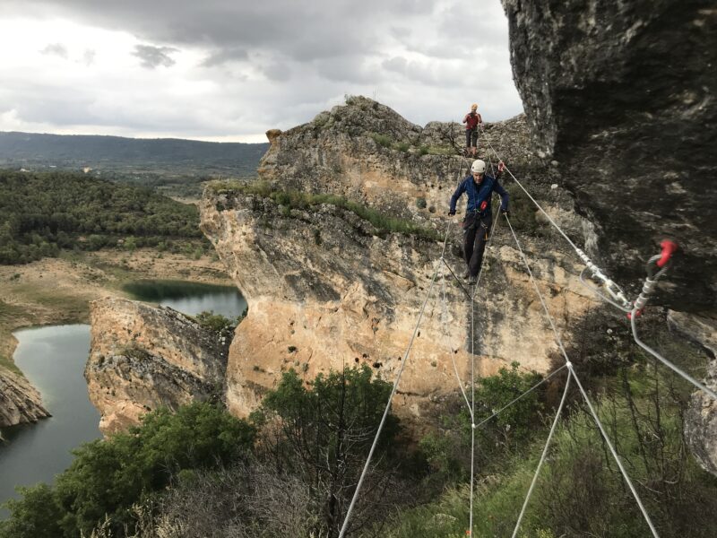 Hanging Bridges And Ziplines That Help You Move Along The Route In Our Via Ferrata Adventure Tour From Madrid