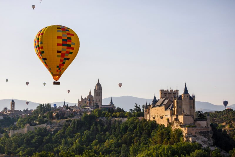 View From Above On Segovis Alcazar In Our Hot Air Balloon Experience In Segovia From Madrid