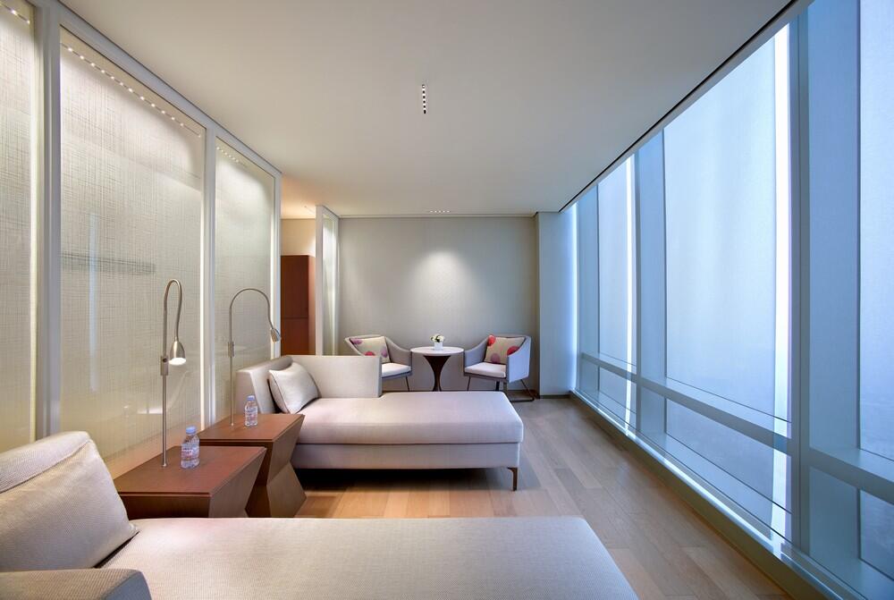 The rooms at Lotte Hotel Hanoi are crisp in their contemporary nature